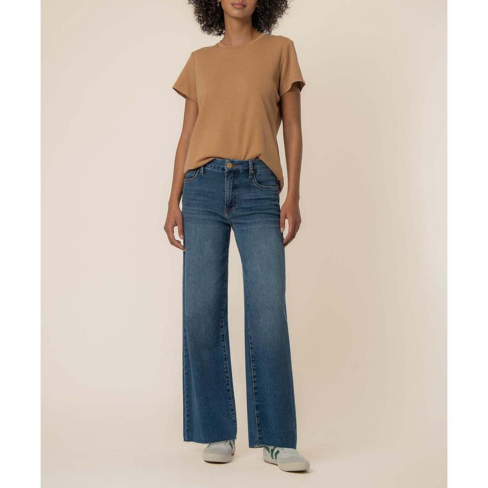Kut from the Kloth Meg High Rise Wide Leg, Long Seam Size 88 / Rad W/Medium Base